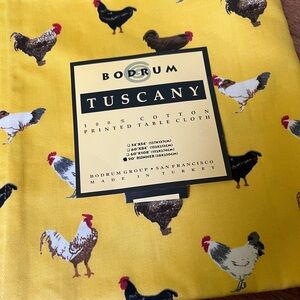 Luxe $100 Turkish Cotton Table Runner Rooster Design by Bodrum